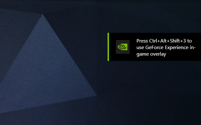Nvidia Geforce Experience In-Game Notification